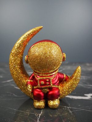 Astro cresent moon red & gold