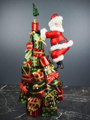 Hanging santa fur red/green tower