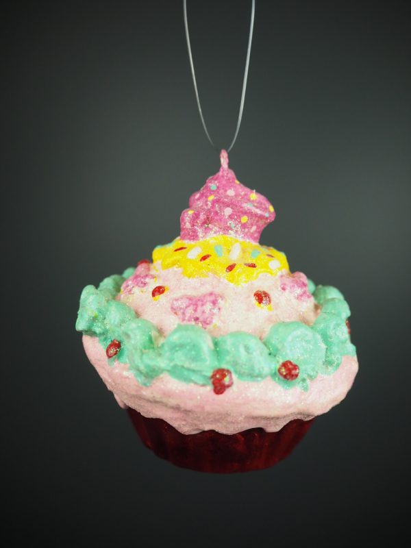 Cupcake yellow/brown/green/red