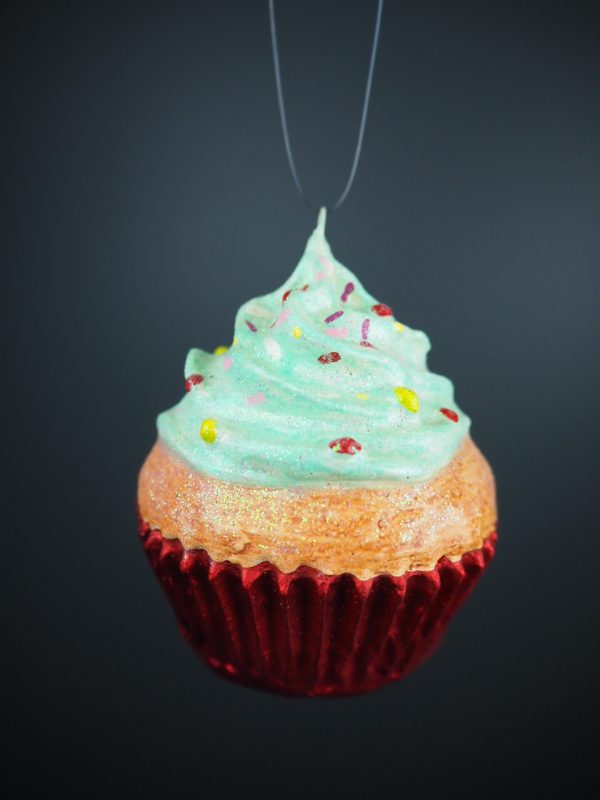 Cupcake green/brown/red