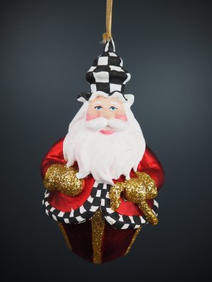 Santa cupcake  red w/ check