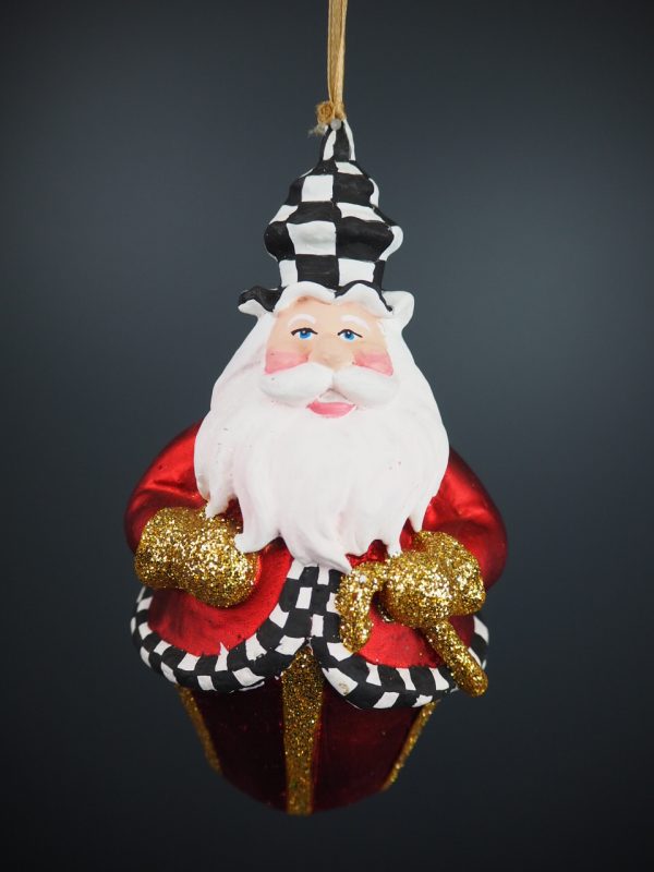 Santa cupcake  red w/ check