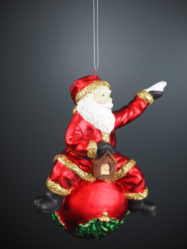 Santa xmas ball red