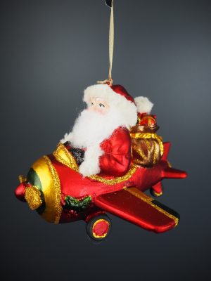 Santa w/ fur  on red plane
