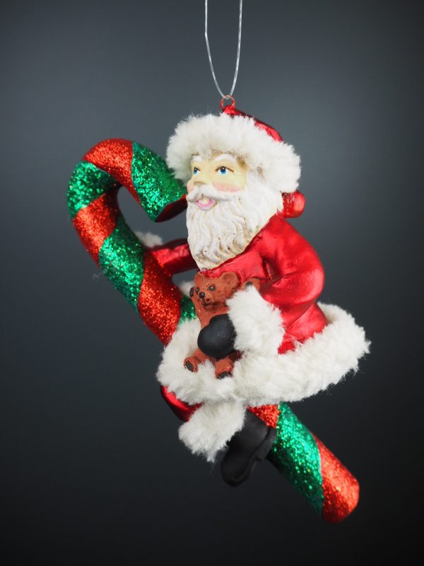 Santa on candy cane red fur