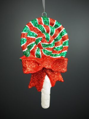 Swirl candy red/green/white bow