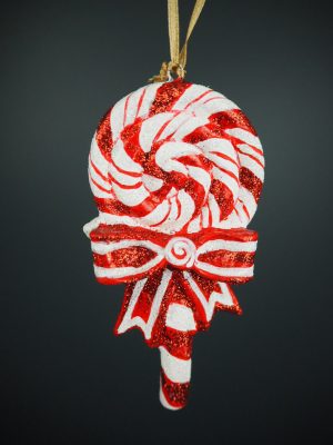 Swirl candy red/white bow