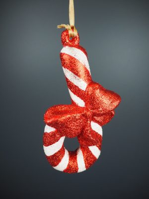 Candy cane red/white bow