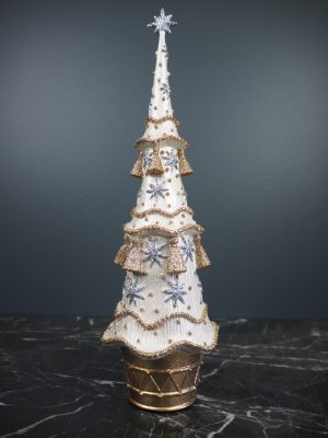 Christmas tree w/tassel pearlwhite