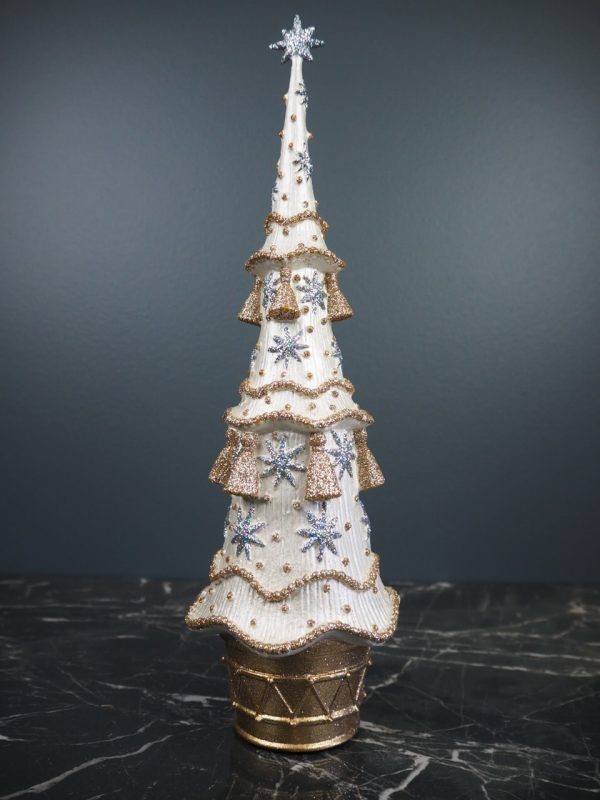 Christmas tree w/tassel pearlwhite