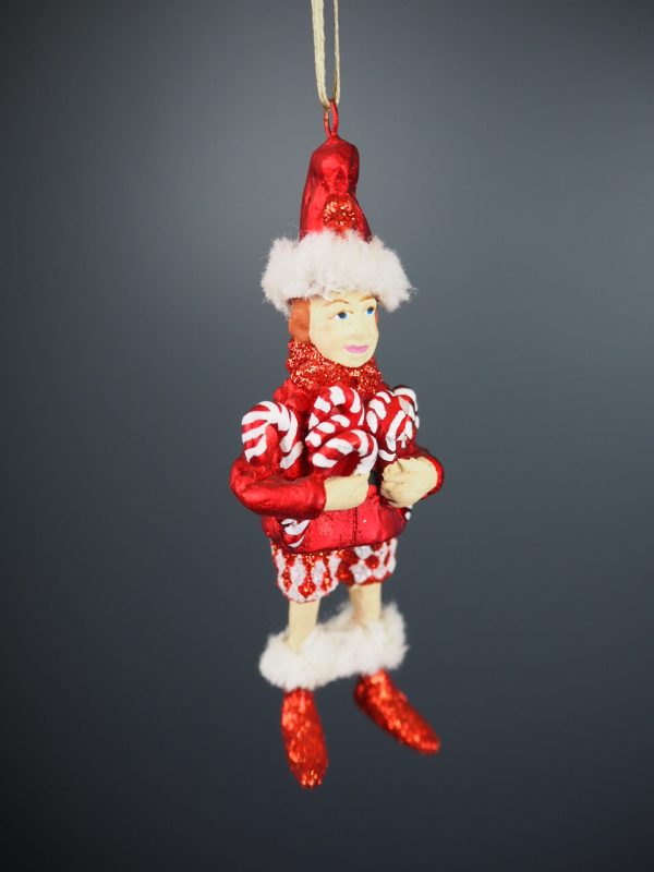 Santa's elf candy canes red/white