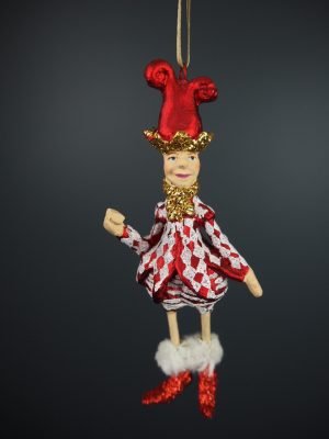 Jester elf red/white check fur