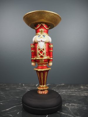 Nutcracker w/plate red/gold glits