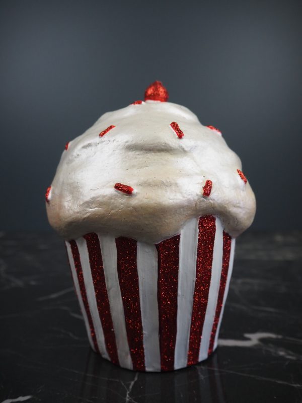 Big Cupcake pearl white/red