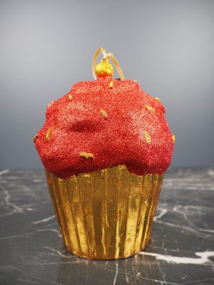 Big cupcake red/gold glits