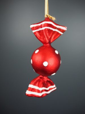 Round candy red/white wrap