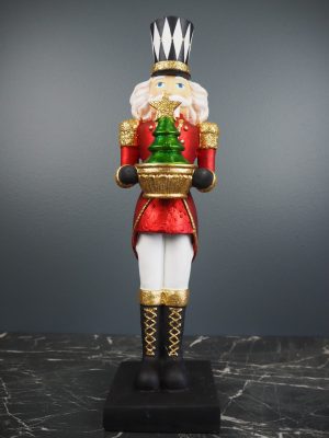 Long hair nutcracker w/xmas tree