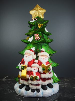 Christmas tree santa family w/ fur