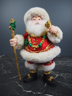 Fat santa w/cane red fur