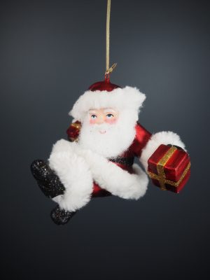 Santa gift in red with glits/fur