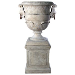 Large Lion Urn On Base