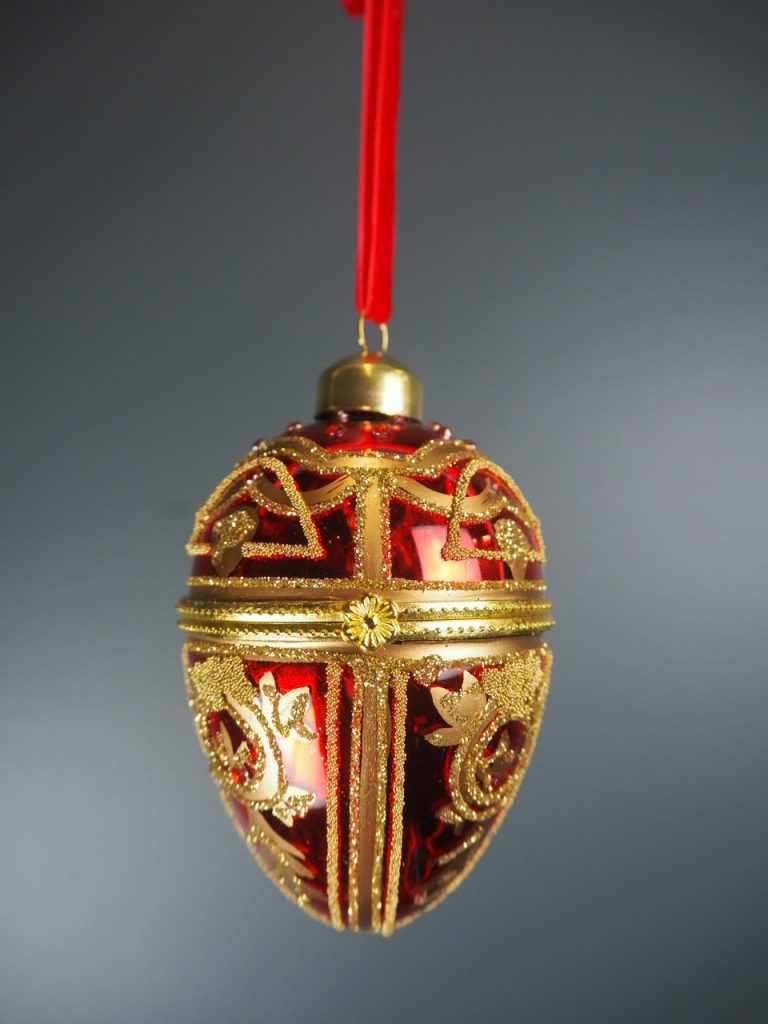 Glass egg box red 8,5 cm - Image 5