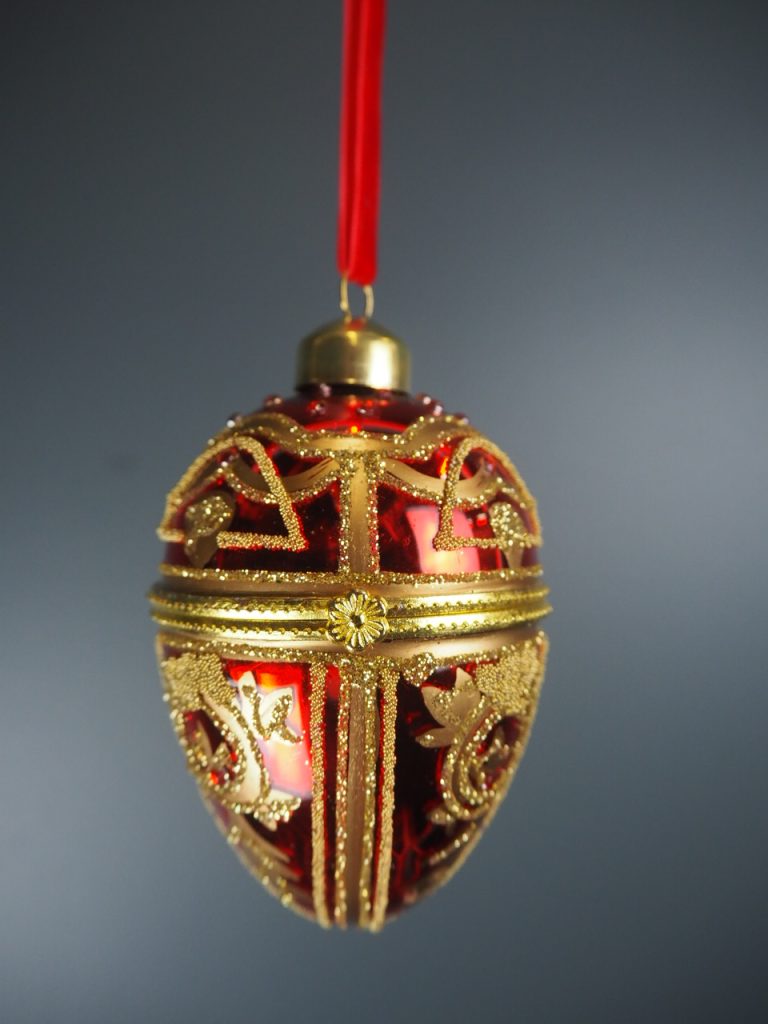 Glass egg box red 8,5 cm - Image 7