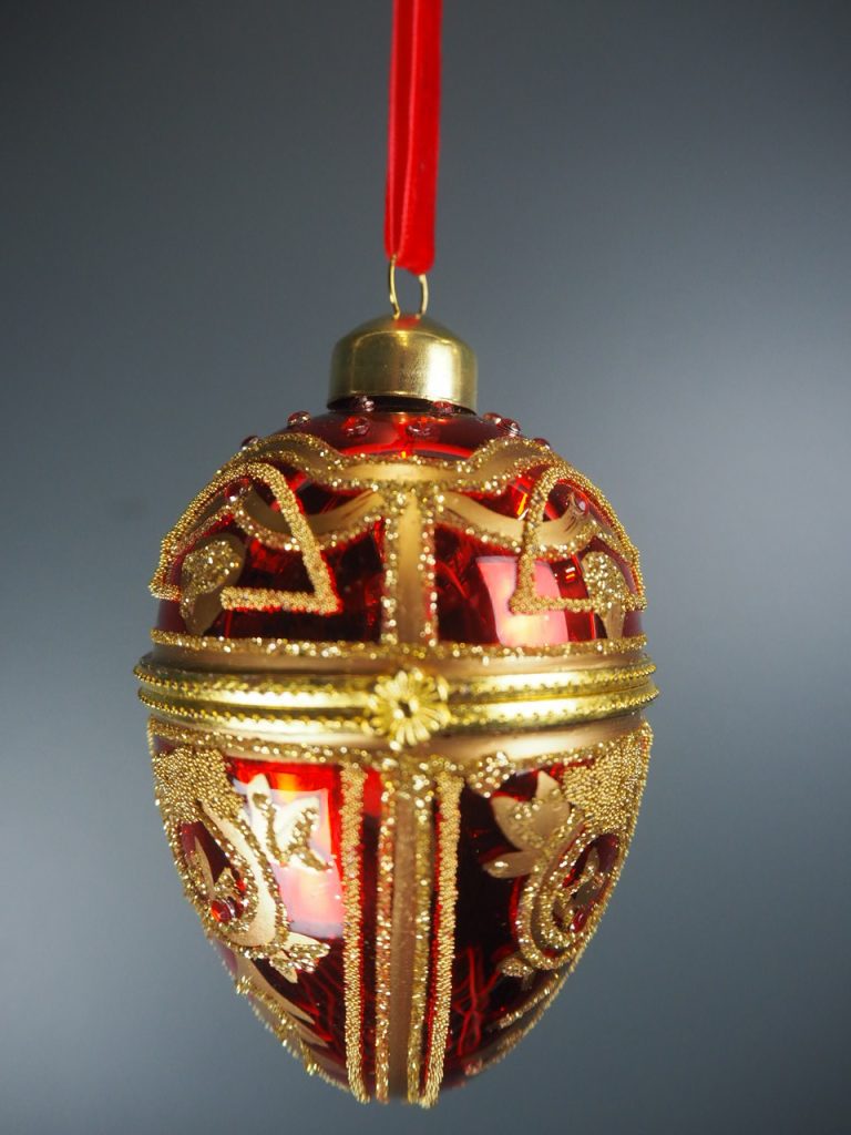 Glass egg box red 8,5 cm - Image 8