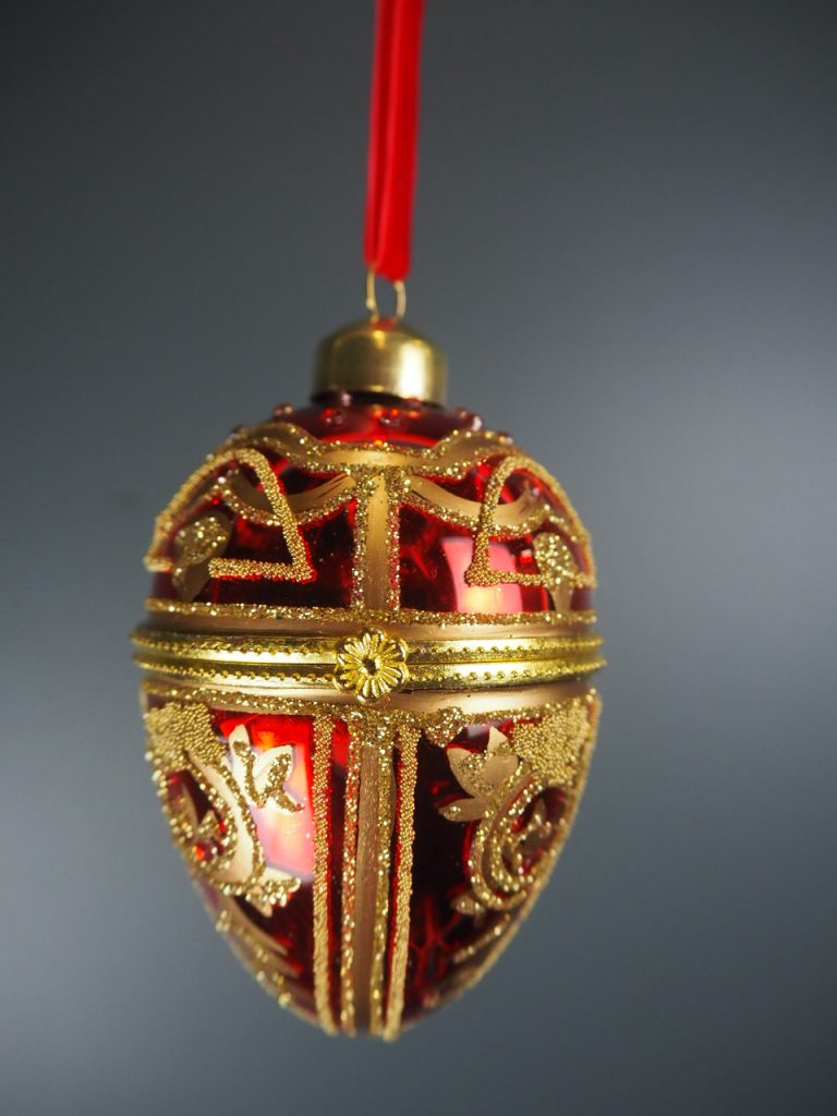 Glass egg box red 8,5 cm - Image 9