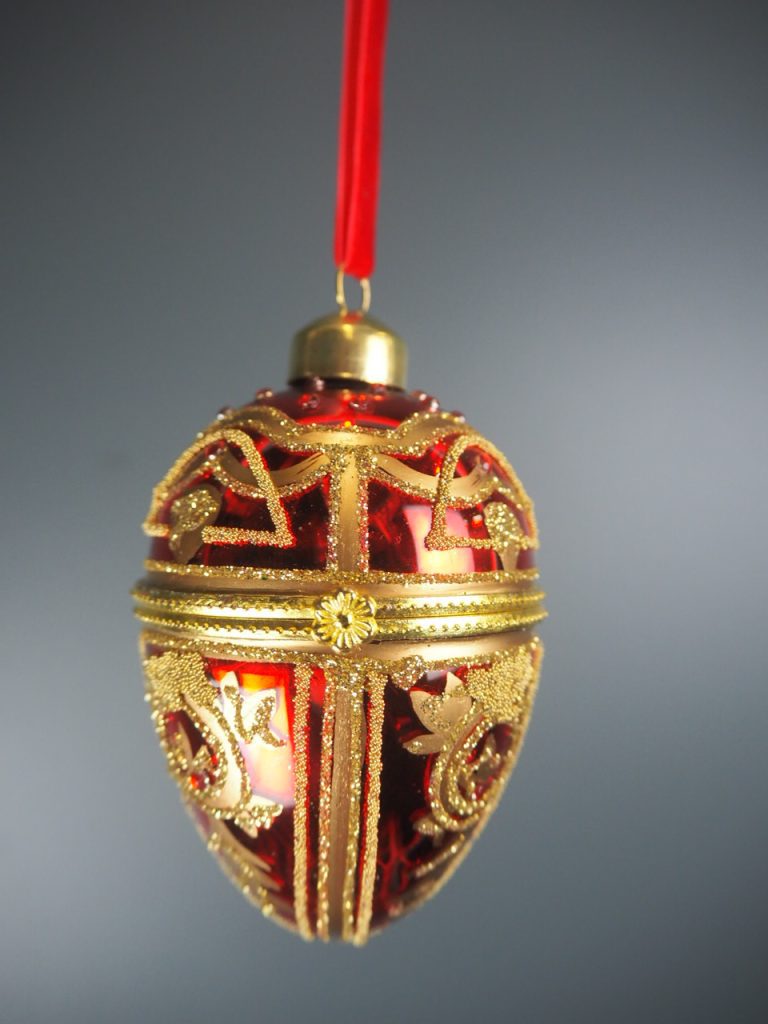 Glass egg box red 8,5 cm - Image 10