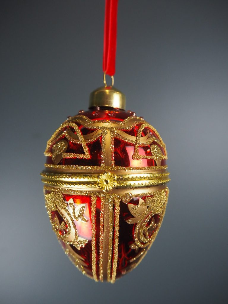 Glass egg box red 8,5 cm - Image 11