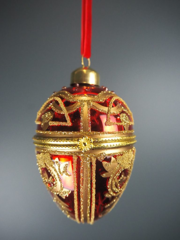 Glass egg box red 8,5 cm - Image 12
