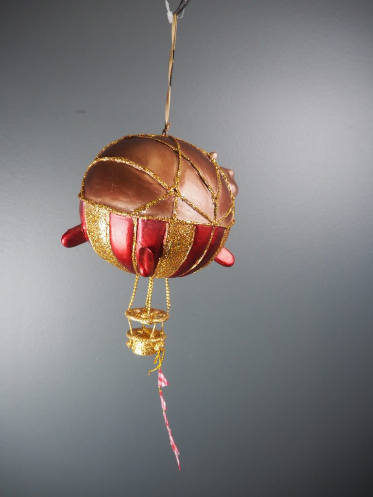 Hippo balloon in met/red & gold glits orn - Image 8