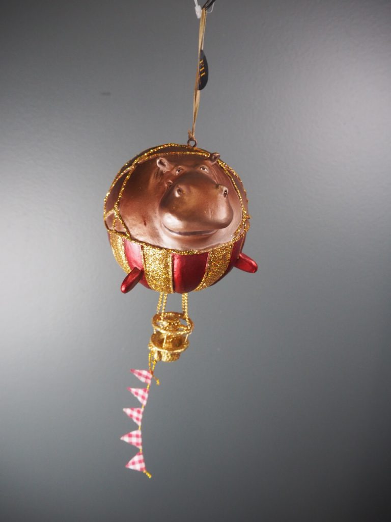 Hippo balloon in met/red & gold glits orn - Image 13