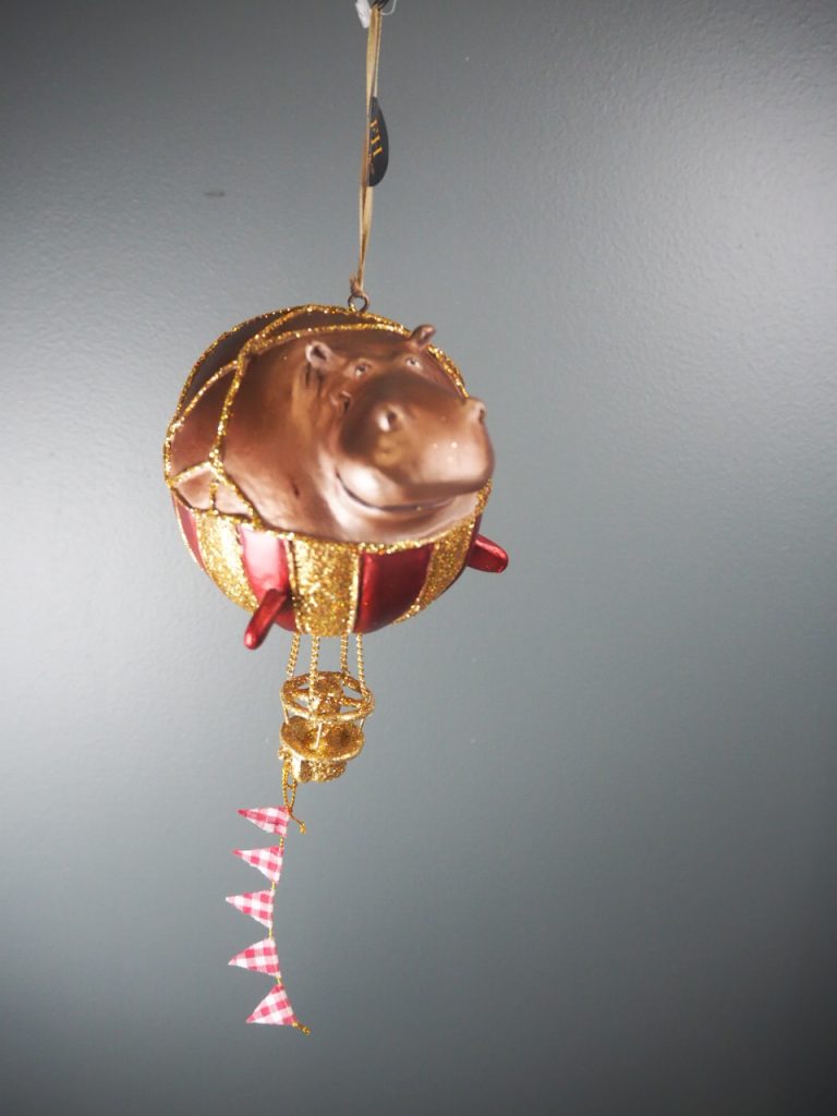 Hippo balloon in met/red & gold glits orn - Image 14