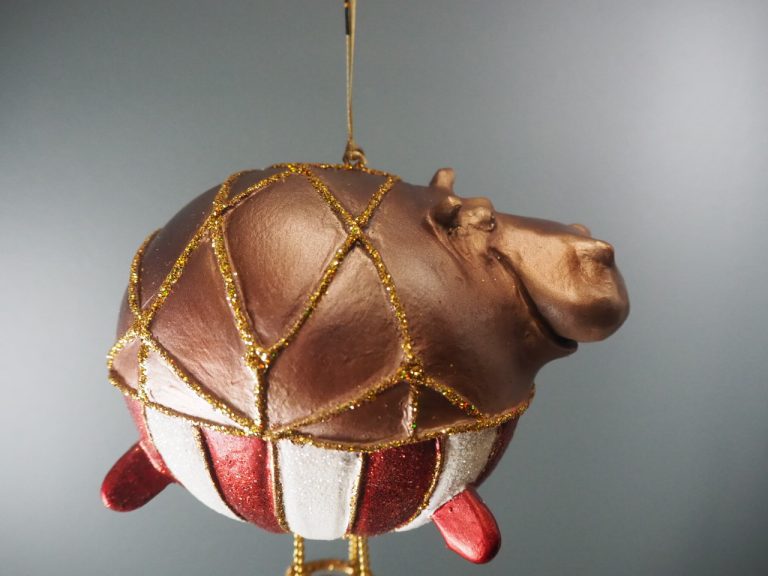 Hippo ballo met.red/whi glits stripe orn - Image 11