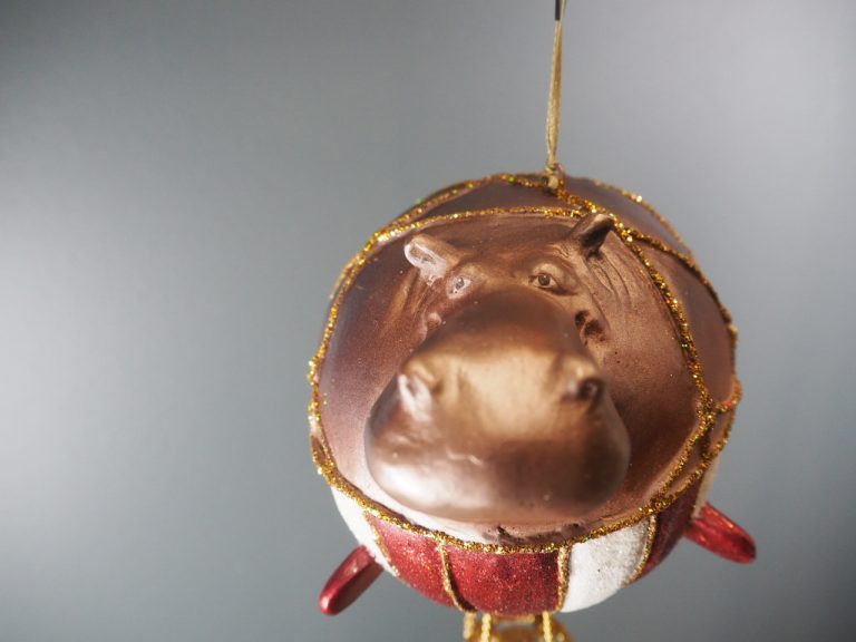 Hippo ballo met.red/whi glits stripe orn - Image 14