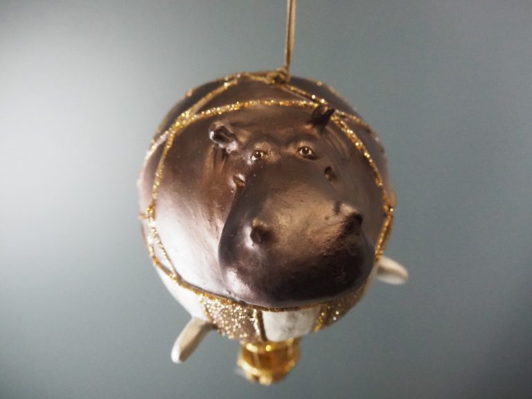 Hippo ballo in met./champ/wh.glits str orn - Image 3