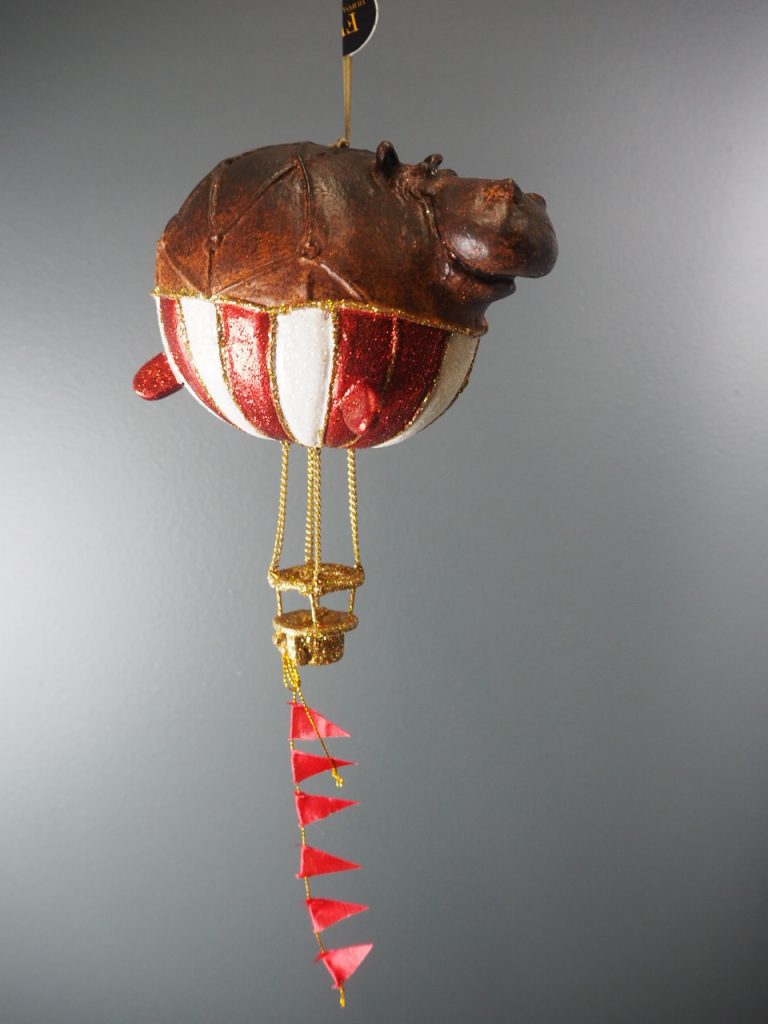 Hippo balloon latex /red white & glit orn - Image 2