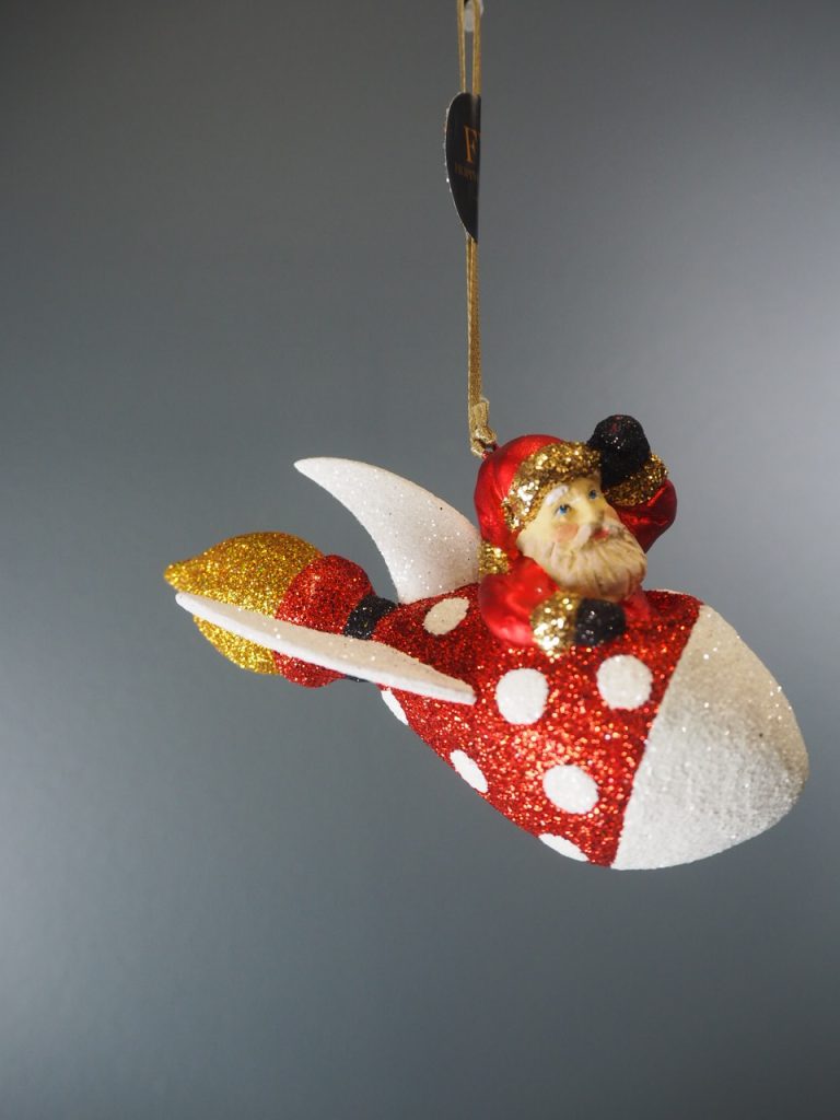 Santa  rocket red/white/gold glits - Image 2
