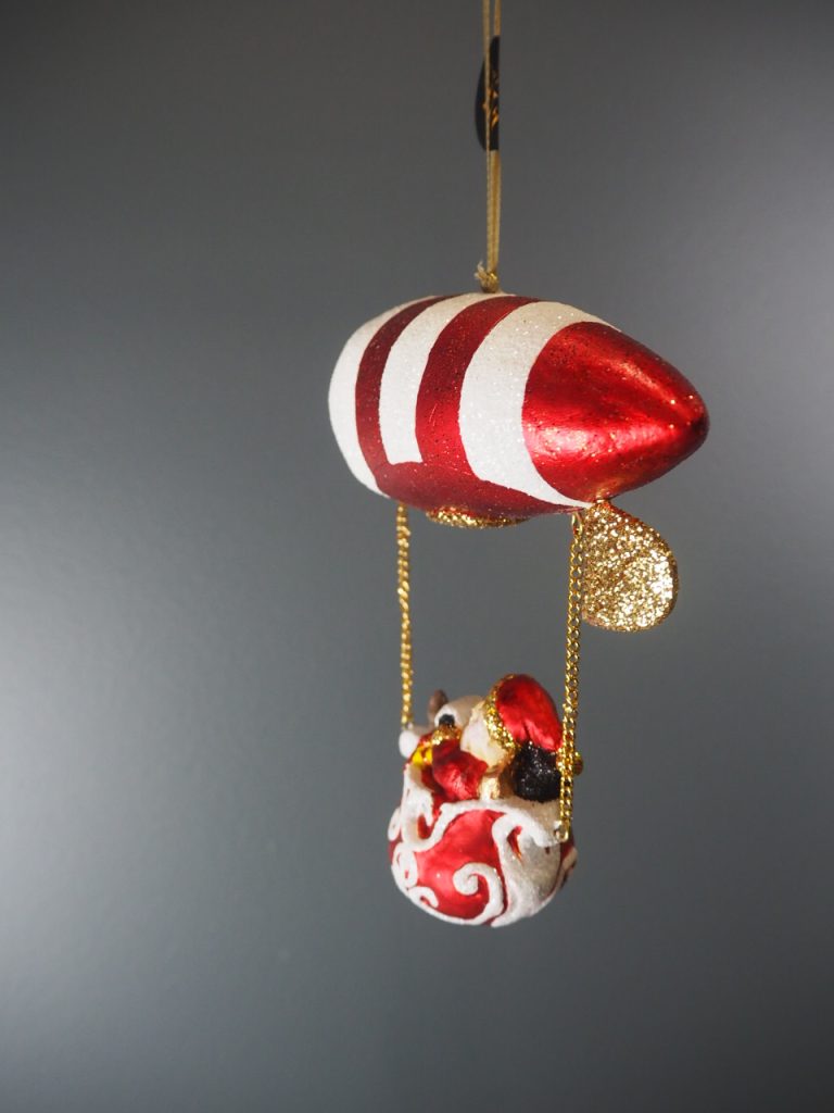 Santa in ballo rocket s.red w/w.glits orn - Image 2