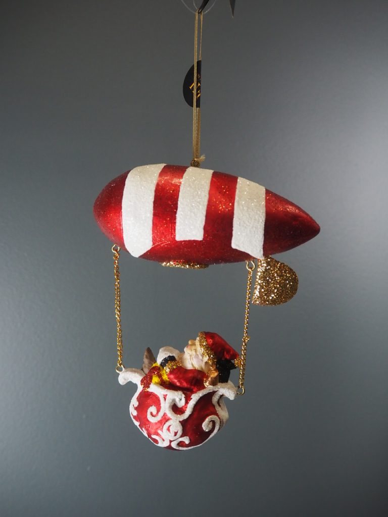 Santa in ballo rocket s.red w/w.glits orn - Image 3