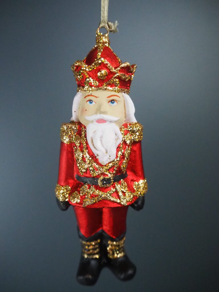 Royal nutcracker satin red/gold glits orn - Image 2