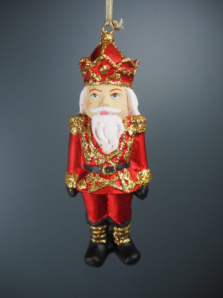 Royal nutcracker satin red/gold glits orn - Image 3