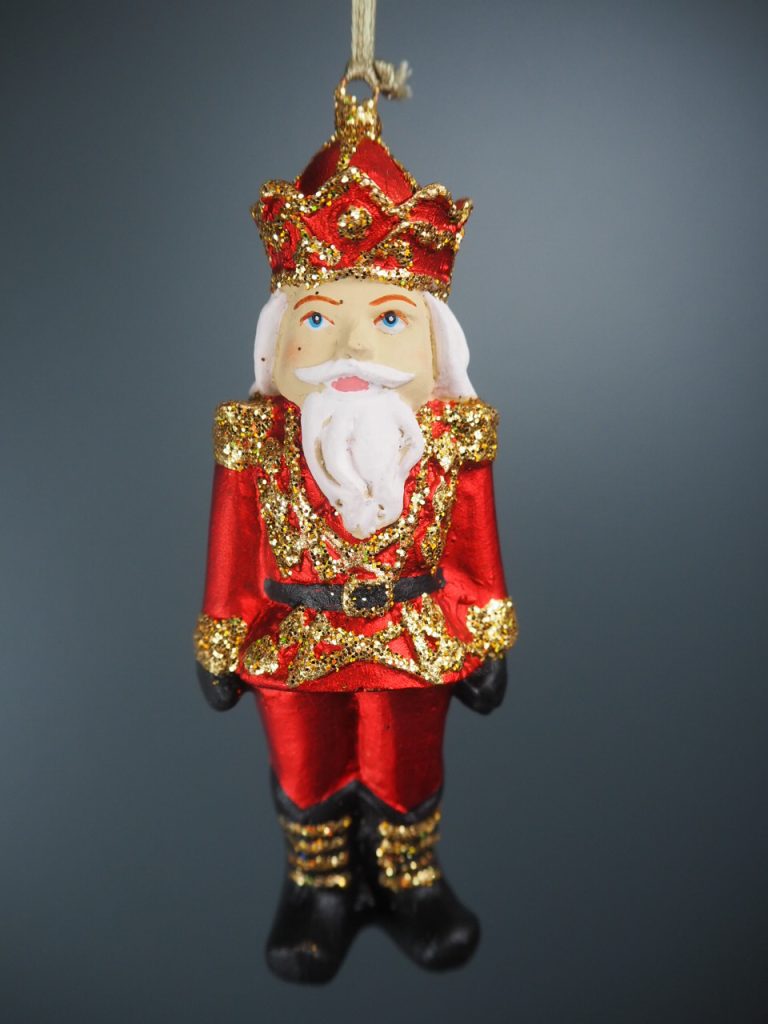 Royal nutcracker satin red/gold glits orn - Image 4