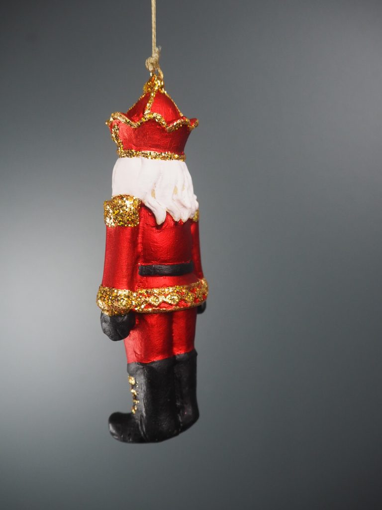 Royal nutcracker satin red/gold glits orn - Image 5