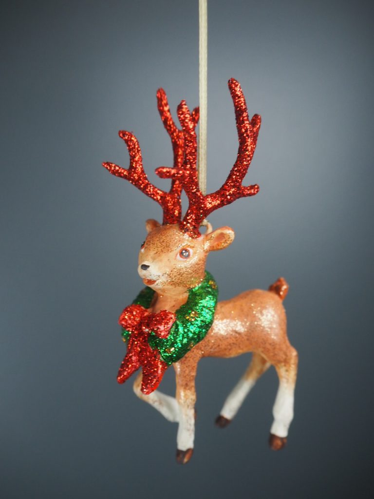 Rudolph w wreath l.brown glits/red horn - Image 4