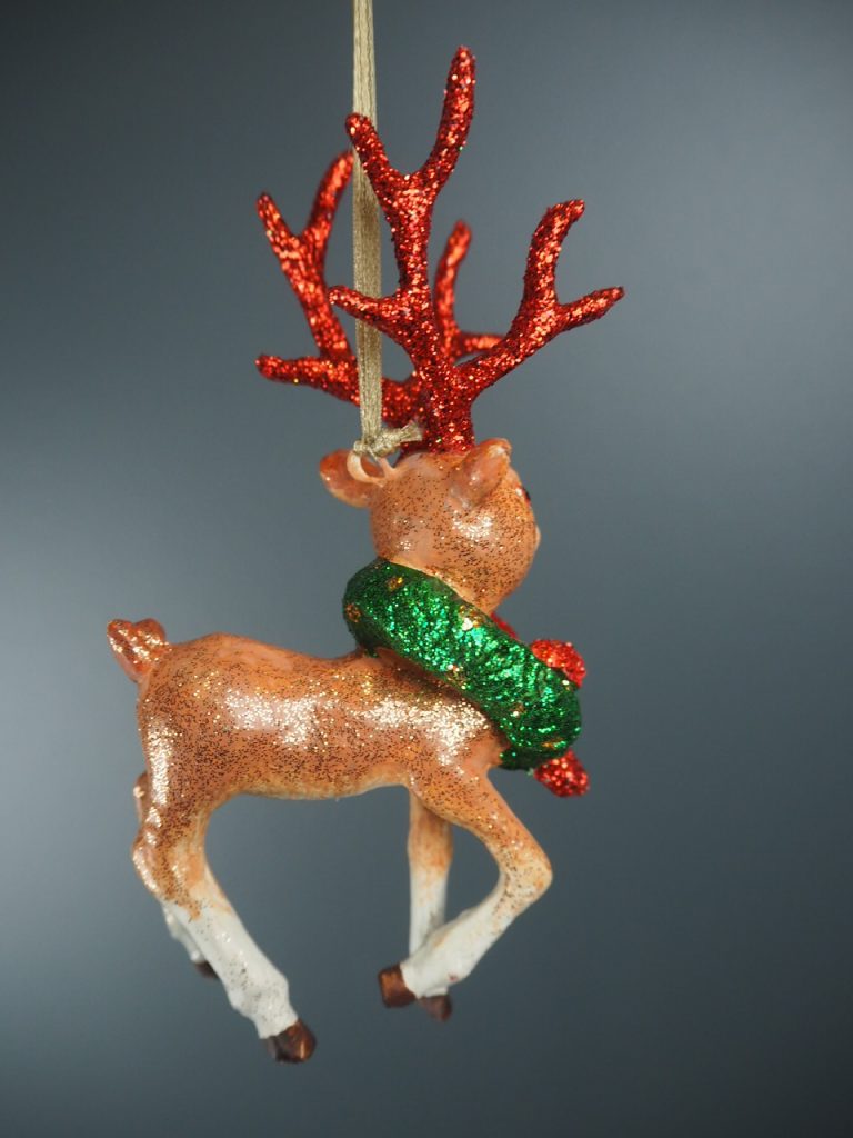 Rudolph w wreath l.brown glits/red horn - Image 5