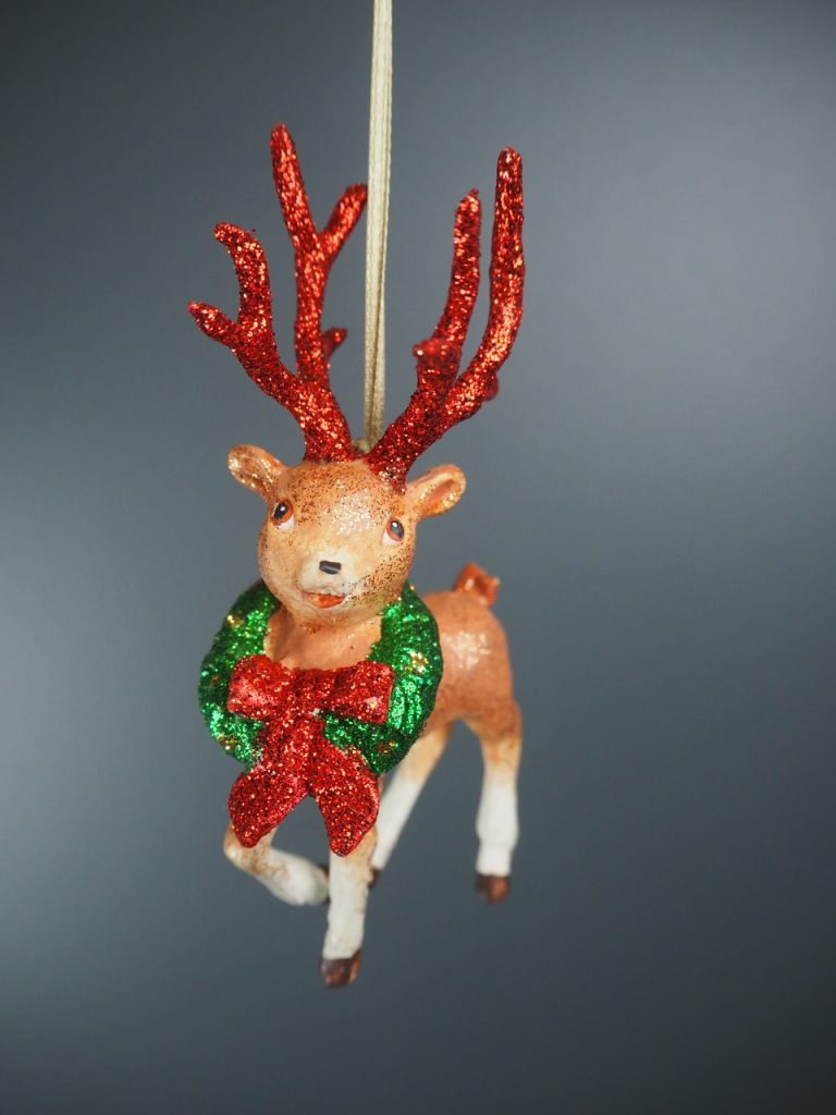 Rudolph w wreath l.brown glits/red horn - Image 6