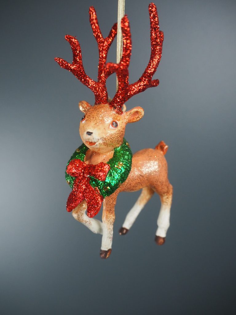 Rudolph w wreath l.brown glits/red horn - Image 8